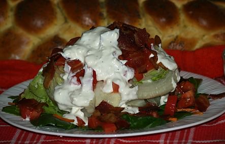 Lettuce Wedge with Feta or Blue Cheese Dressing