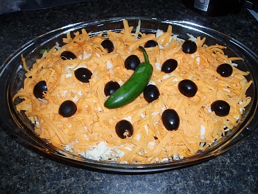 Hot Seven Layer Mexican Dip