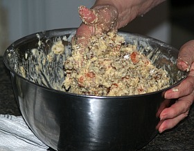 Mixing an Orange Slice Cake