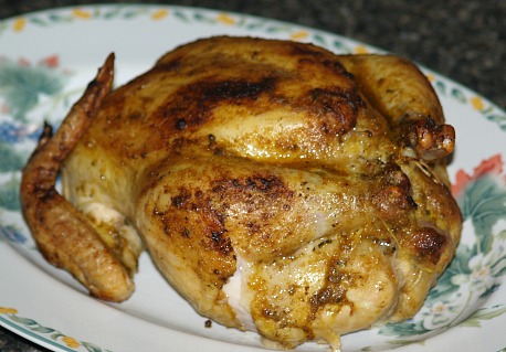 roasted chicken stuffed with apple sausage stuffing