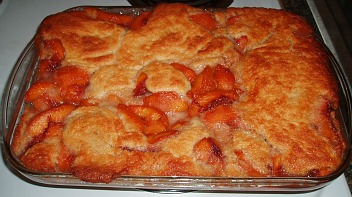 Peach Cobbler the cooking term for cobbler is a fruit pie made with a biscuit dough