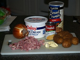 Potato and Ham Casserole Ingredients