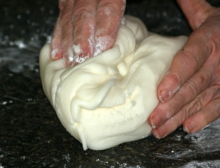 Kneading Potato Pinwheel Candy Dough