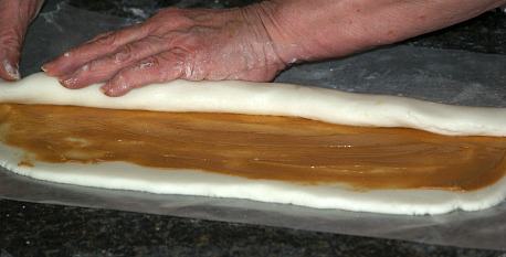 Rolling Up Potato Candy Dough