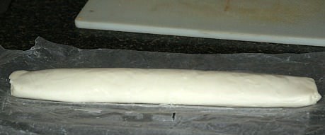 Potato Candy Dough Rolled Up Ready to Cut
