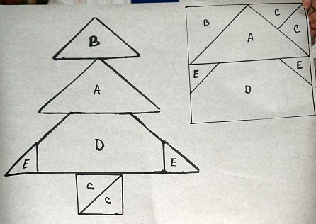 diagram to make christmas tree cake