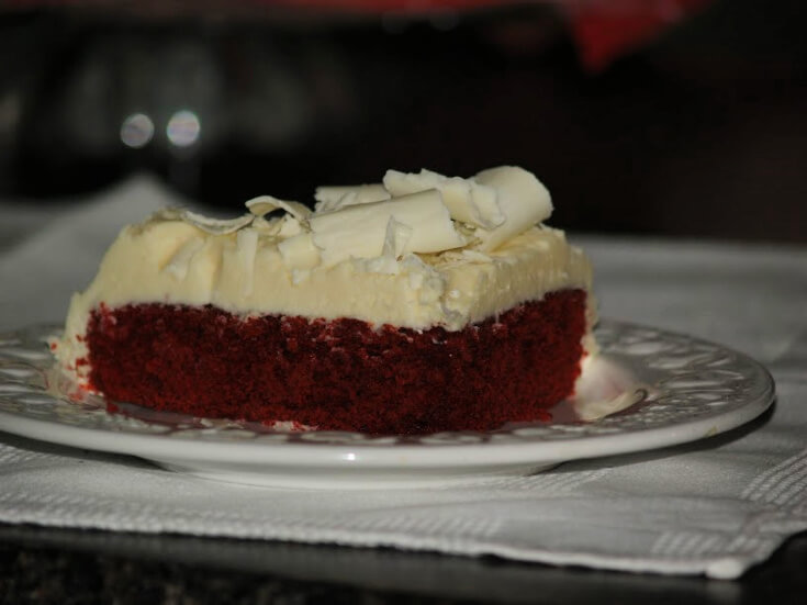 Red Velvet Sheet Cake Piece