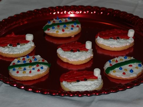 Santas and Christmas Bulb Cookies