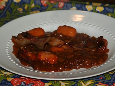 Serving of Baked Bean Casserole