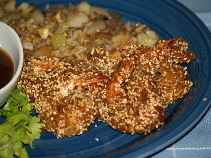 Sesame Shrimp Recipe Served with a Sweet and Sour Sauce
