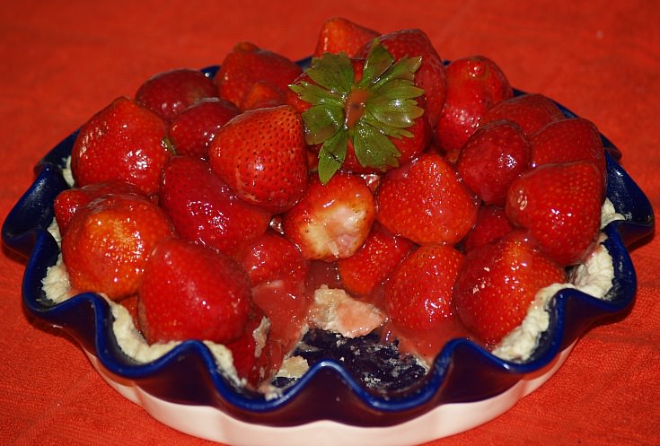 Fresh Strawberry Pie Cut