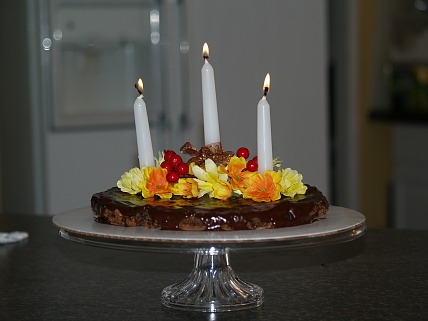 how to make an easy thanksgiving centerpiece from a chewy brownie recipe