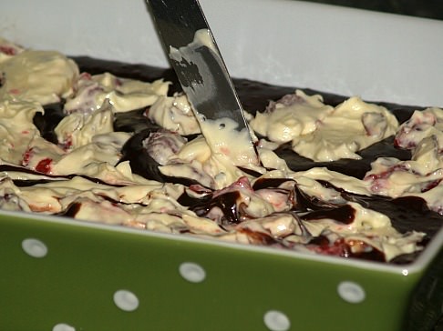 Swirl Knife Through Cream Cheese and Raspberry Mixture