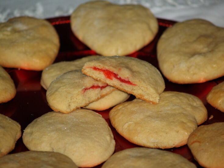 Cherry Filled Heart Cookies