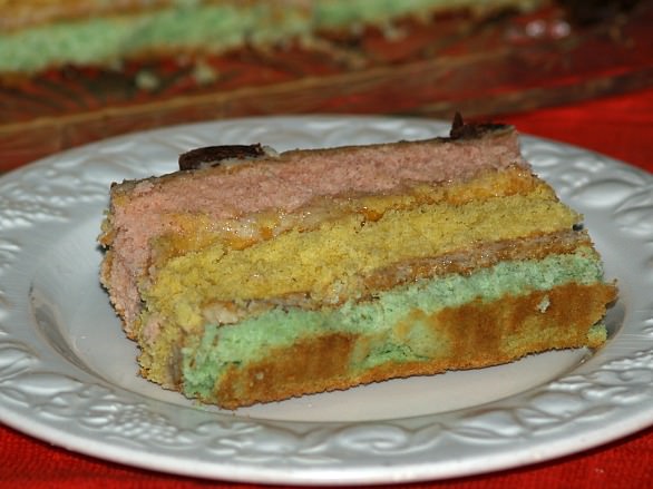 Serving Piece of the Layered Italian Venetian Cake