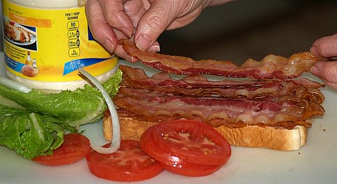 Preparing a Bacon Lettuce Tomato Sandwich