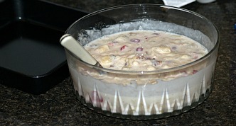 making frozen banana salad