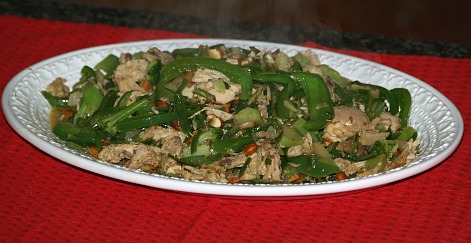 Ground chicken stir fry