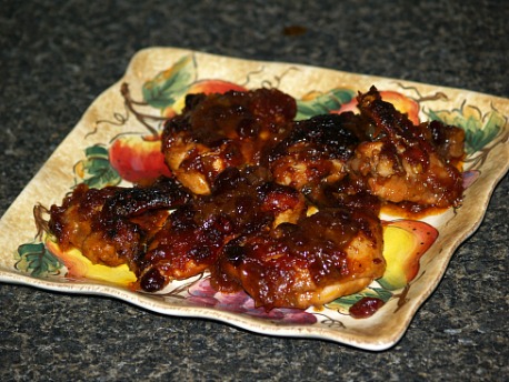 baked chicken with cranberry barbeque sauce