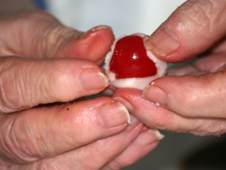 Wrap Small Piece of Fondant Around Cherry