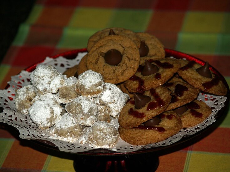 A Tray of Several Chocolate Kiss Cookies