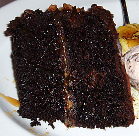 Piece of Rich Chocolate Layer Cake