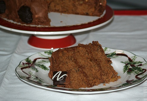 Piece of Chocolate Mincemeat Cake