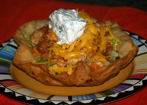 Taco Salad in a Fried Shell