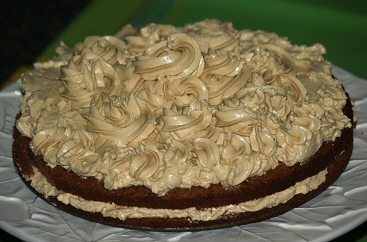 Chocolate Chip Sponge Cake with the French Coffee Buttercream Filling