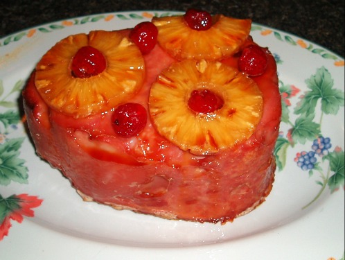 Canned Ham with Pineapple and Cherries