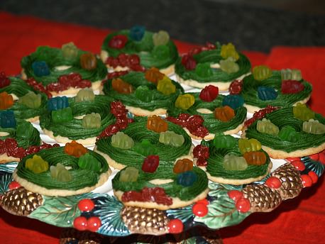 Holiday Sugar Cookie Recipe Decorated with Gummi Bears