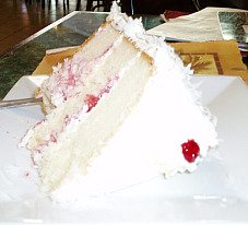 White Cake with Raspberry Filling