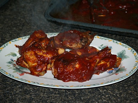 chicken baked with a tasty bbq sauce