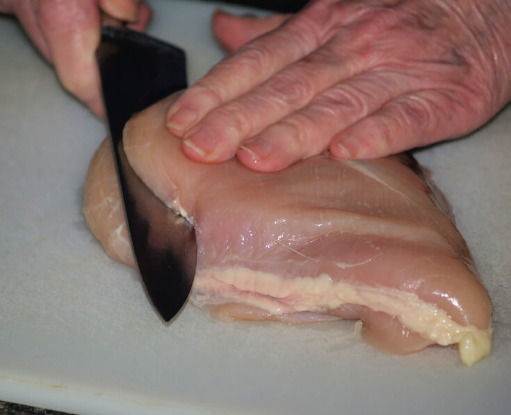 Making Chicken Cutlets by Slicing