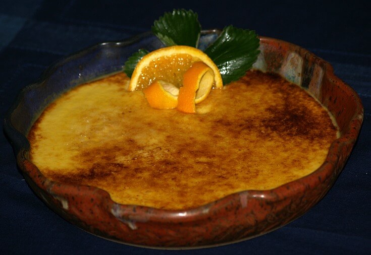 Orange Creme Brulee in Baking Dish