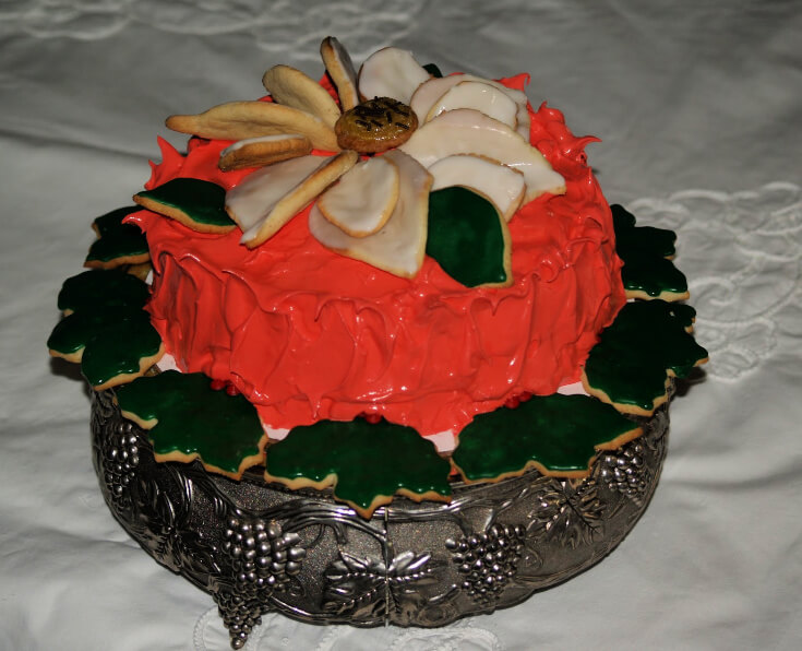 Poinsettia Cake for Christmas