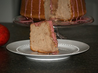 cut piece of pomegranate sponge cake