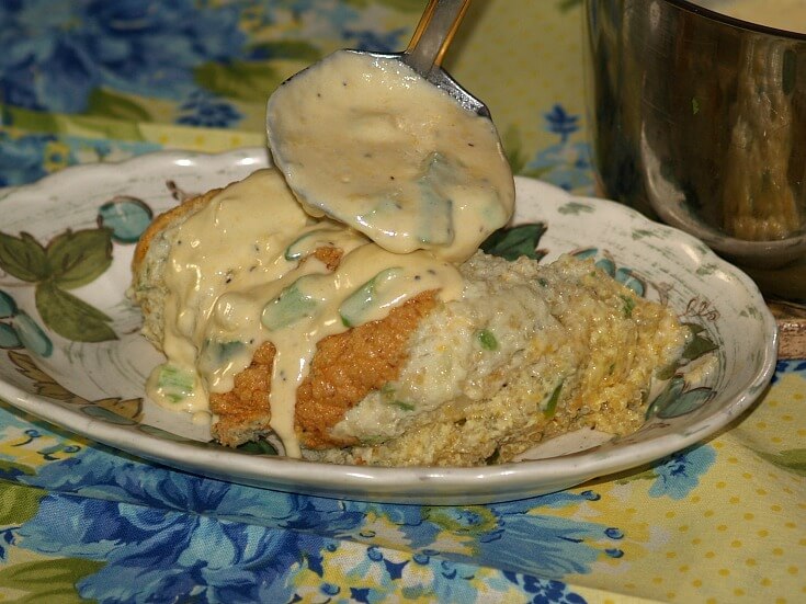 Savory Herb Quinoa Pudding with Cheese Sauce