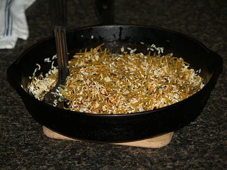 cooking homemade rice a roni