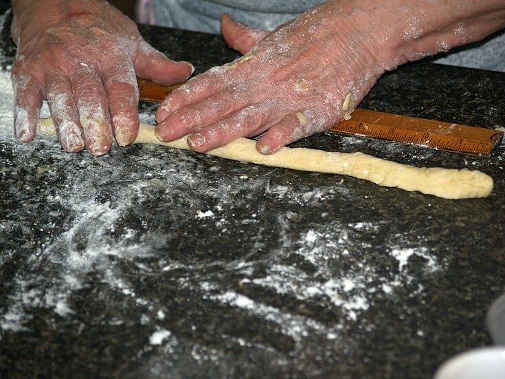 Rolling the Pretzel Dough