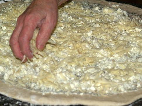 Layer Dough with Mozzarella Cheese