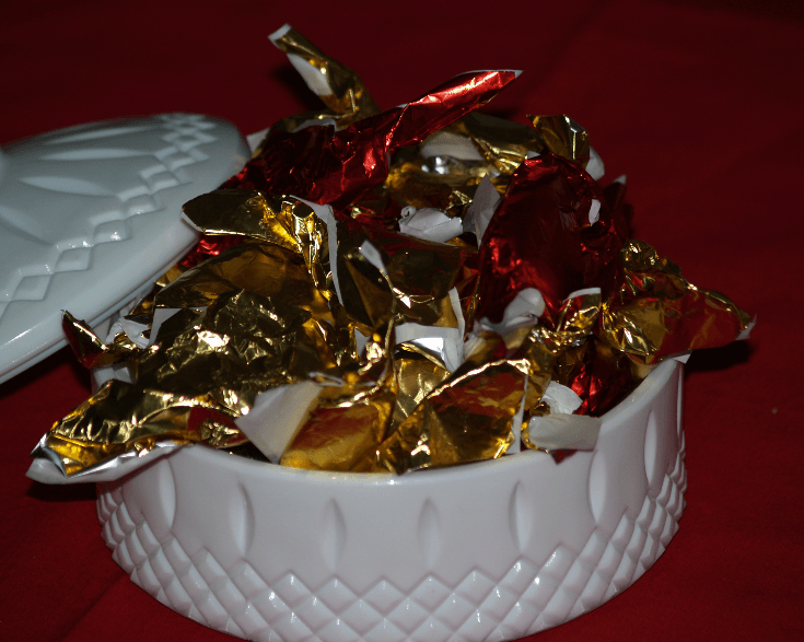 Taffy Peppermint Candy in a Dish