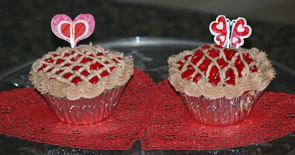 White Basic Cupcake Recipe Decorated for Valentine's Day