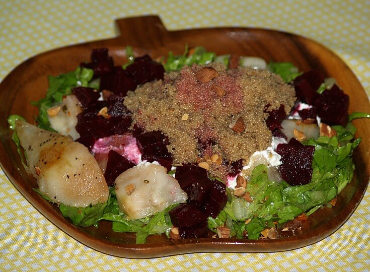 Pickled Beet Salad with Amaranth and Hazelnuts