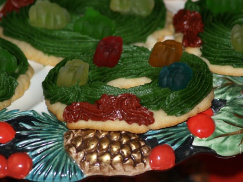 Holiday Sugar Cookie Recipe Decorated with Gummi Bears