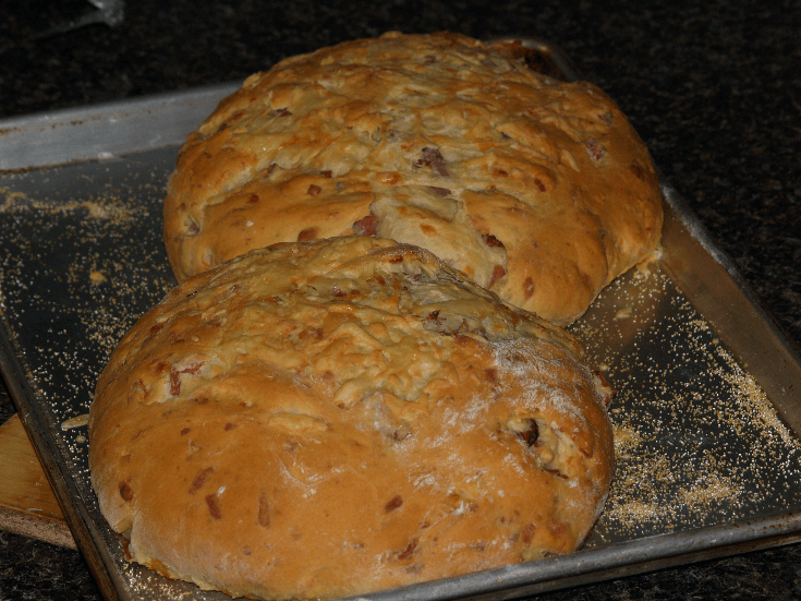 Two Loaves of Ham and Cheese Bread